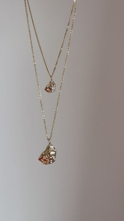 Oyster Lid Necklace - gold