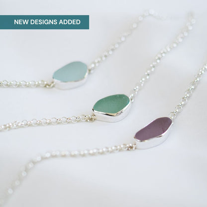 Bezel Sea Glass Bracelets