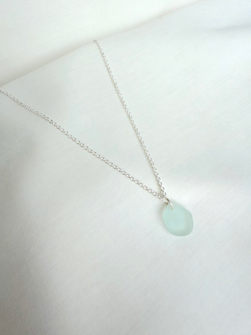 Sea Glass Necklaces - sea foam blues & greens