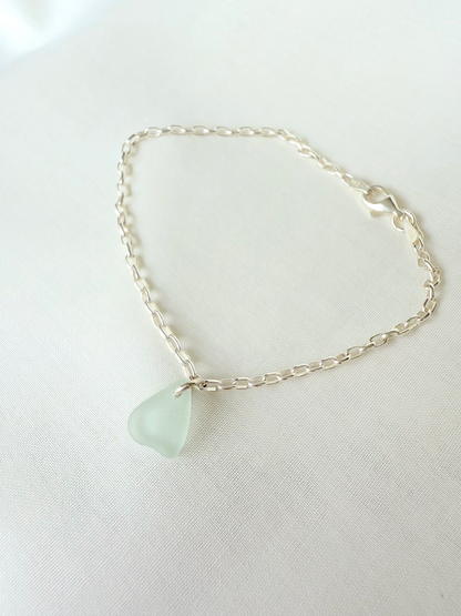 Sea Glass Bracelet - sea foam