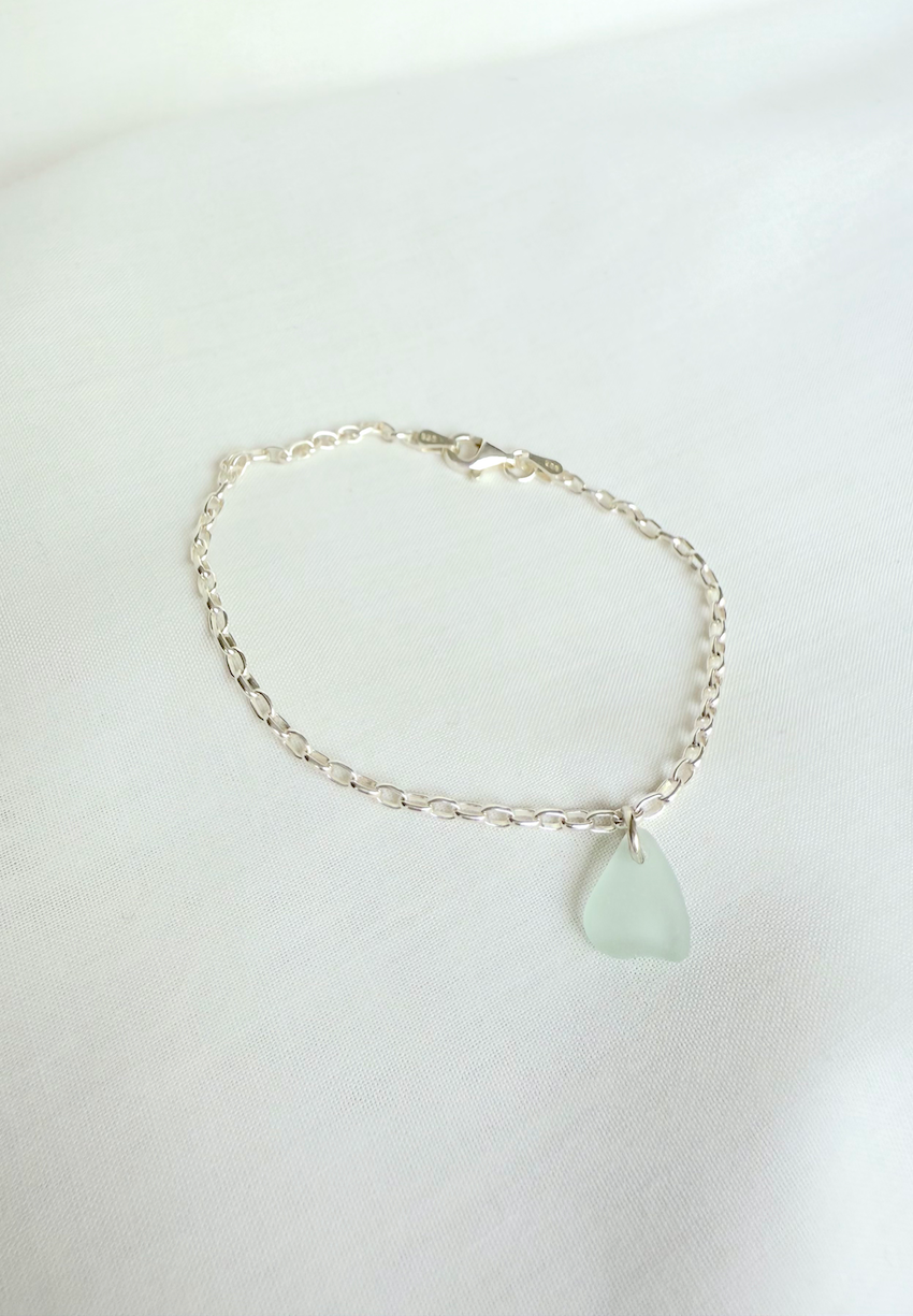 Sea Glass Bracelet - sea foam