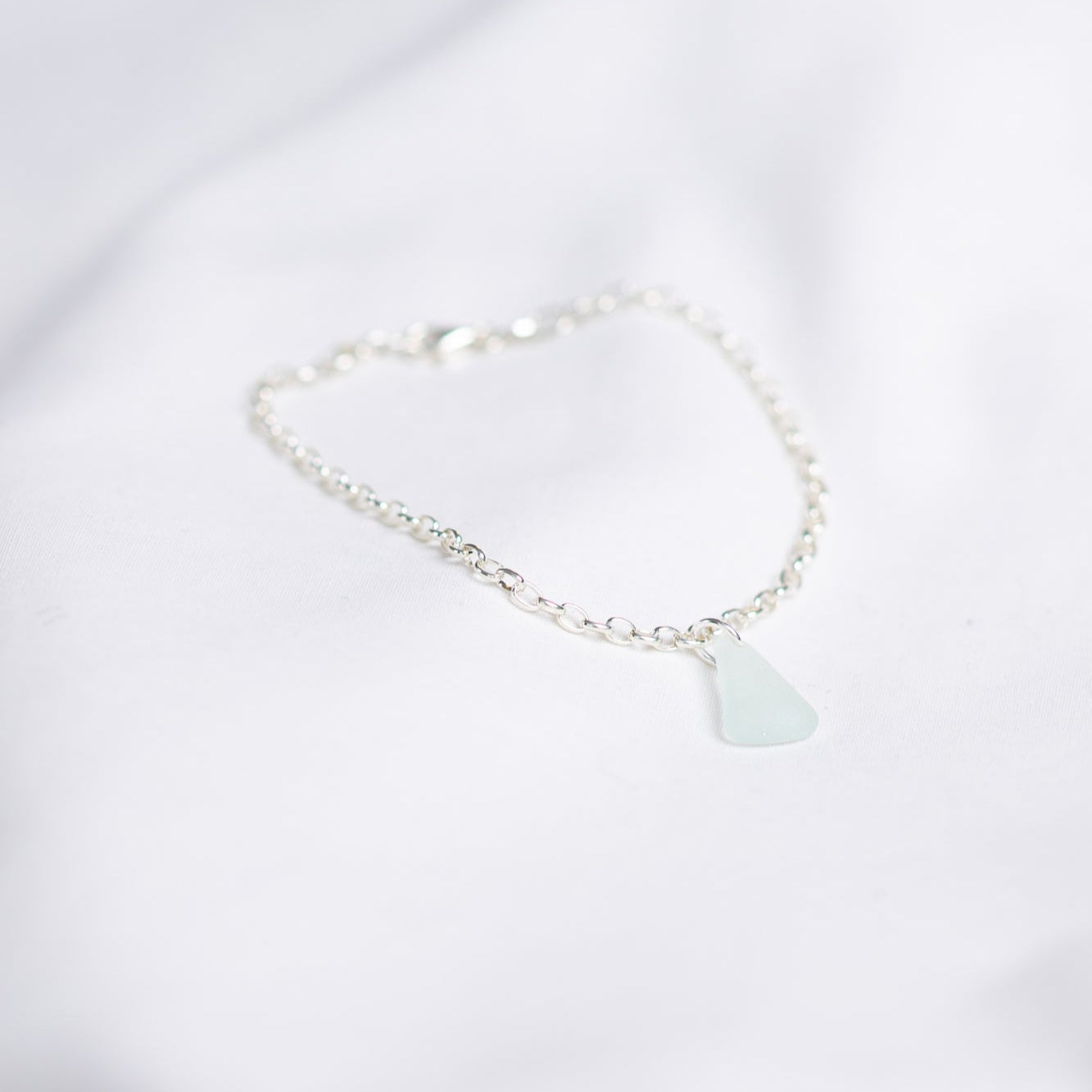 sterling silver sea glass bracelet handmade in Australia