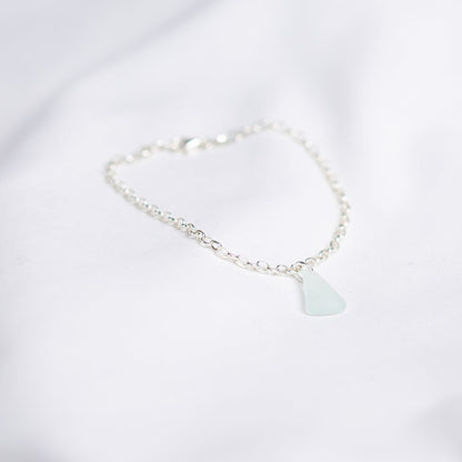 sterling silver sea glass bracelet handmade in Australia