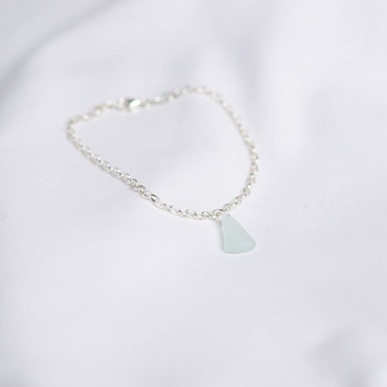 sterling silver sea glass bracelet handmade in Australia