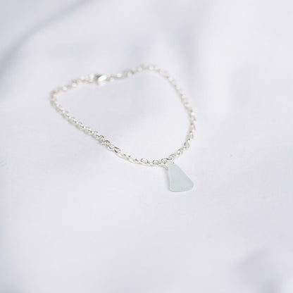sterling silver sea glass bracelet handmade in Australia