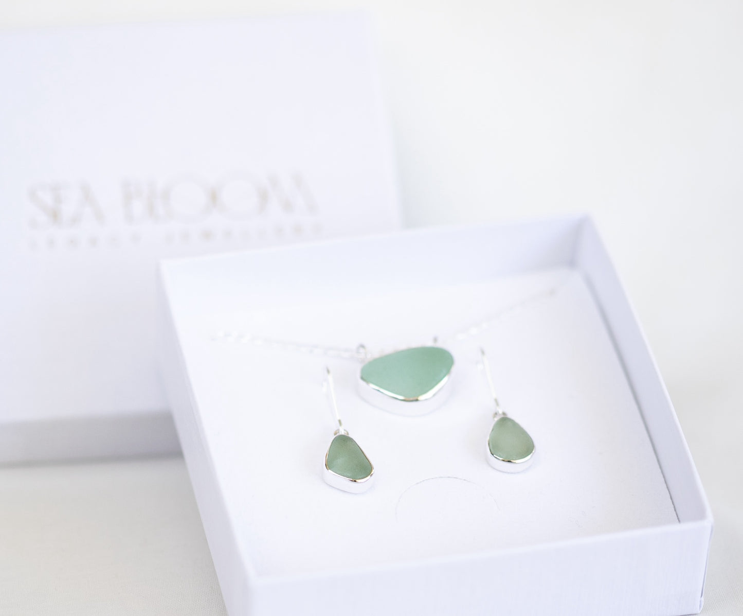 Bezel Sea Glass Earrings (closed back)