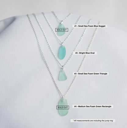 Sea Glass Necklaces - sea foam blues & greens