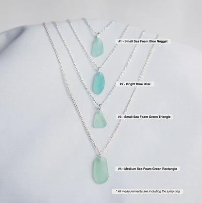 Sea Glass Necklaces - sea foam blues & greens