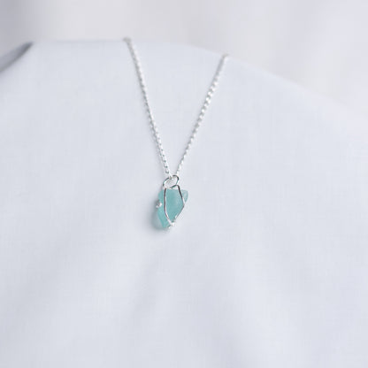 Sea Glass Necklaces - Chunky sea glass, fine claw setting