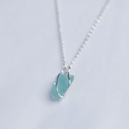 Sea Glass Necklaces - Chunky sea glass, fine claw setting