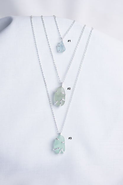 Sea Glass Necklaces - Claw set pendants